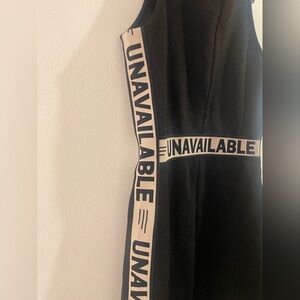 H&M Black Midi Dress with White Accents